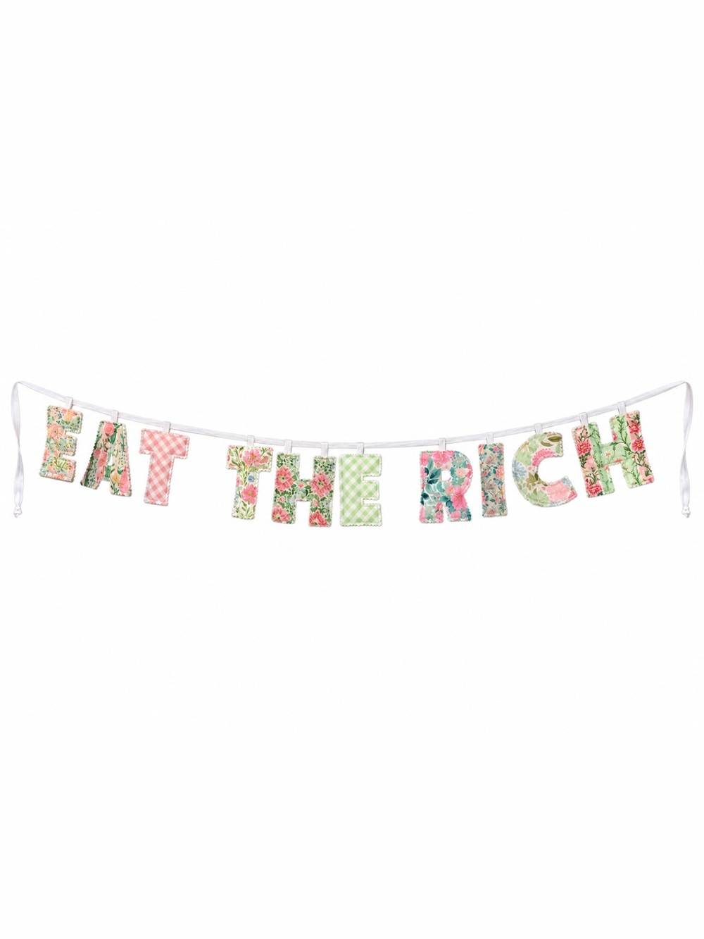 Floral 'EAT THE RICH' Banner - Multicolor
